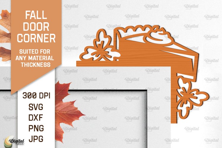 Fall Door Corner Laser Cut. Fall Door Trim SVG Design