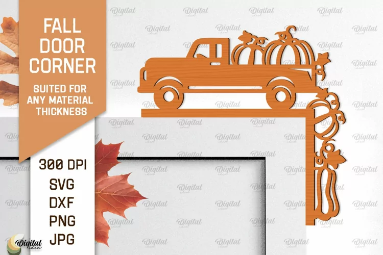 Fall Door Corner Laser Cut. Fall Door Trim SVG Design