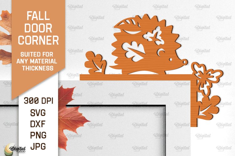 Fall Door Corner Laser Cut. Fall Door Trim SVG Design example image 1