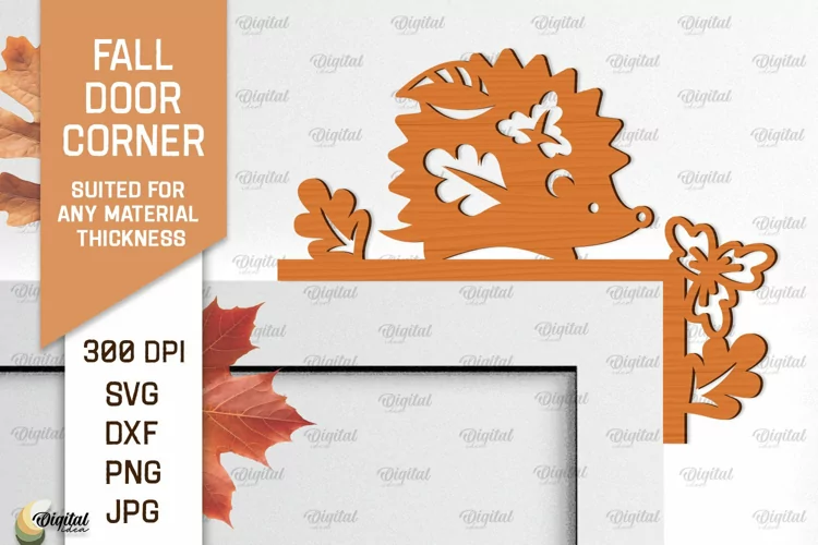 Fall Door Corner Laser Cut. Fall Door Trim SVG Design