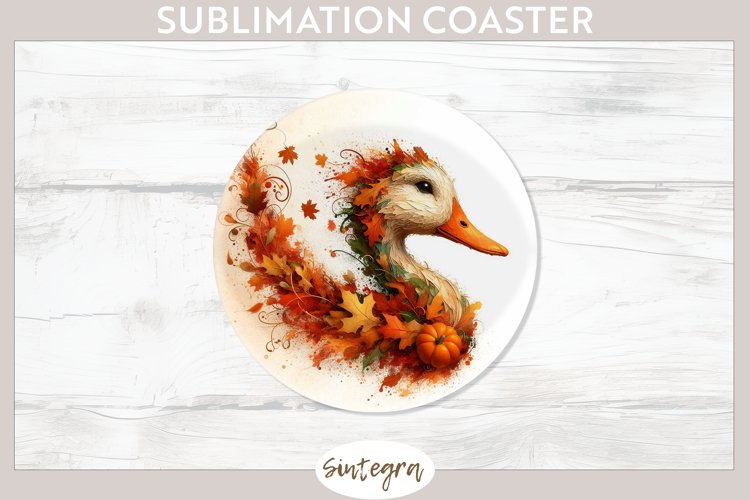 Fall Duck Animal v2 Round Coaster Sublimation