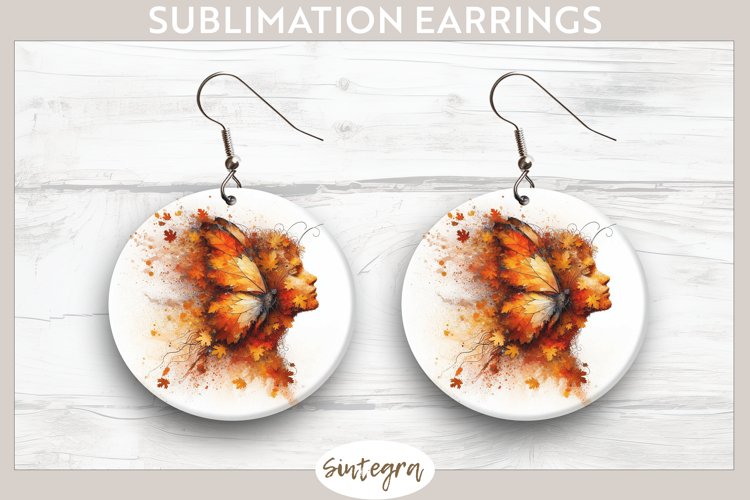 Fall Fairy Pixy v3 Round Earrings Sublimation