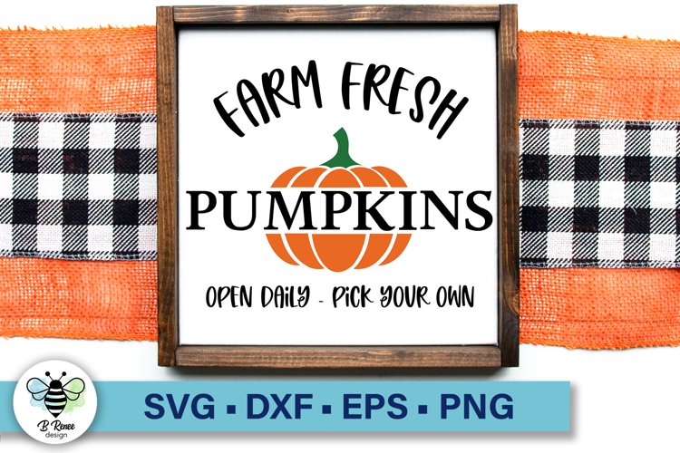 Farmhouse Pumpkin Patch SVG | Farm Fresh Pumpkins SVG example image 1