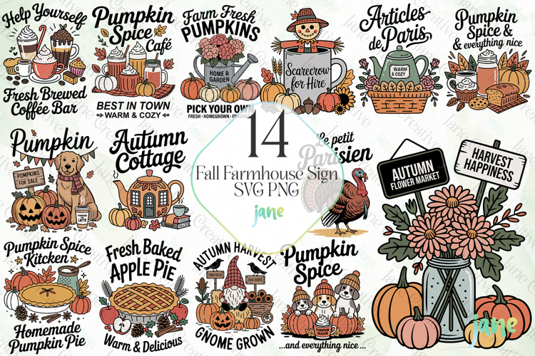 Fall Farmhouse Sign SVG PNG Sublimation