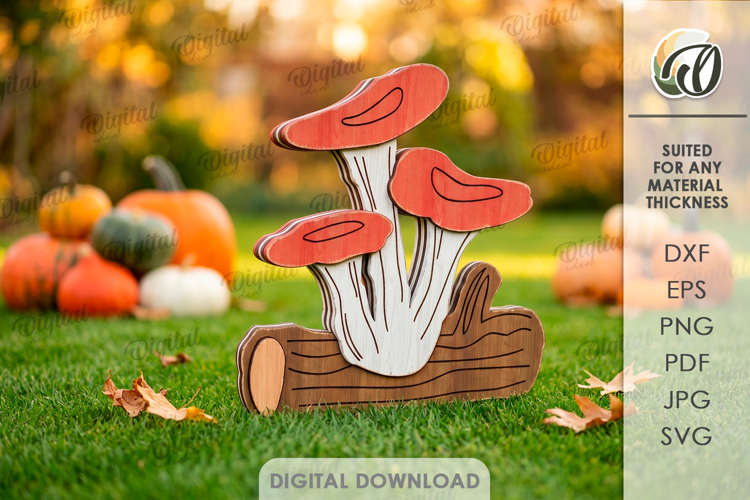 Fall Garden Sign Laser Cut. Garden Decor. Mushrooms SVG