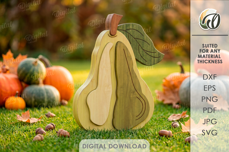Fall Garden Sign Laser Cut. Garden Decor. Pear SVG