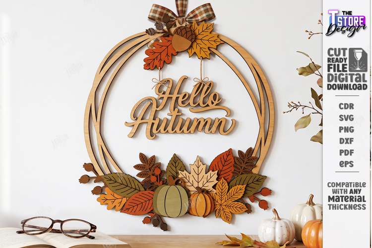 Fall Garland Laser Cut | Autumn Garland | Thanksgiving Day