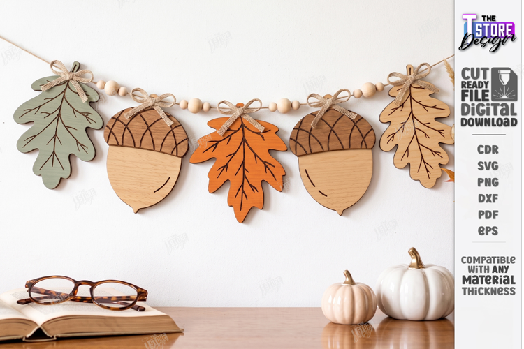 Fall Garland Laser Cut | Autumn Garland | Thanksgiving Day