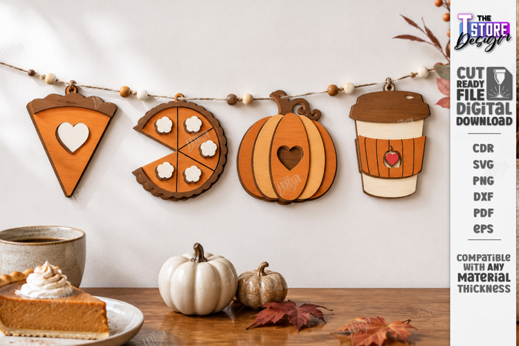 Fall Garland Laser Cut | Autumn Garland | Thanksgiving Day