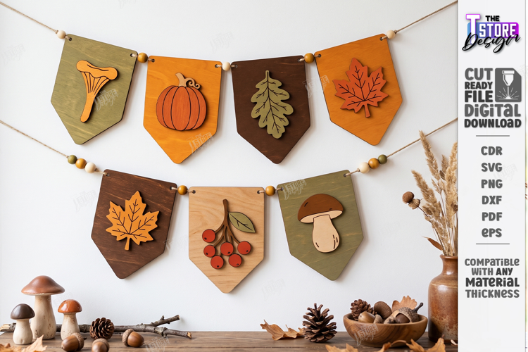 Fall Garland Laser Cut | Autumn Garland | Thanksgiving Day