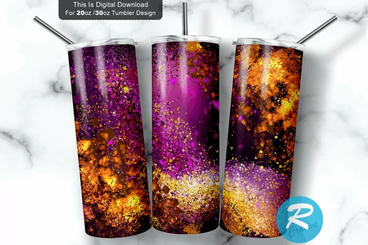 Fall Glitter Milky way Purple 20oz/30oz Skinny Tumbler