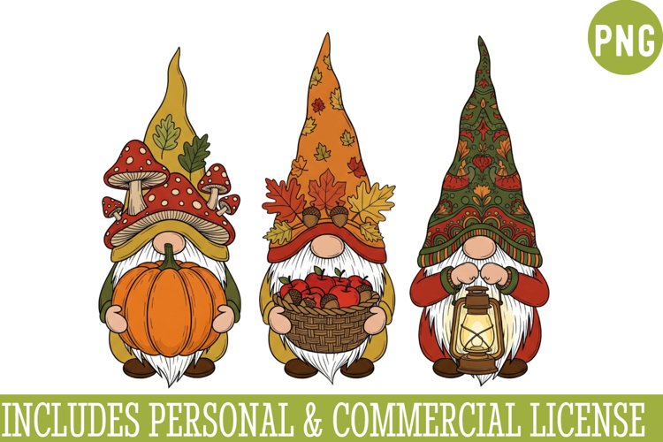 Fall Gnome Clipart PNG,Autumn Gnome vector ,Fall Gnome PNG
