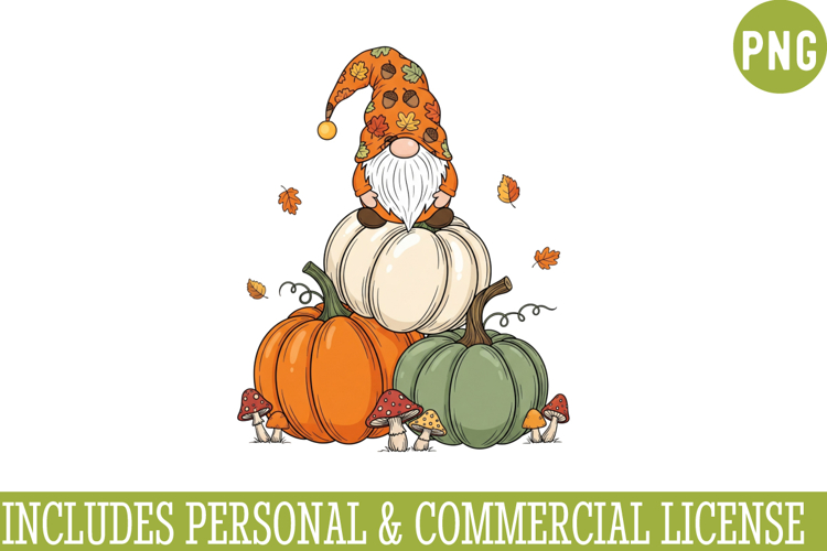 Fall Gnome Clipart PNG,Autumn Gnome vector ,Fall Gnome PNG