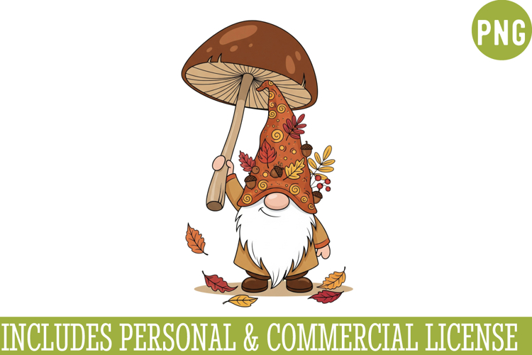 Fall Gnome Clipart PNG,Autumn Gnome vector ,Fall Gnome PNG