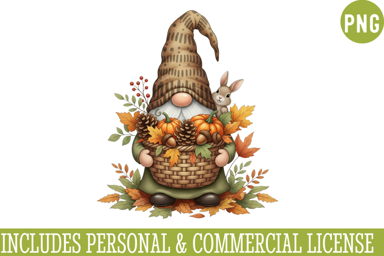 Fall Gnome Clipart PNG,Autumn Gnome vector ,Fall Gnome PNG