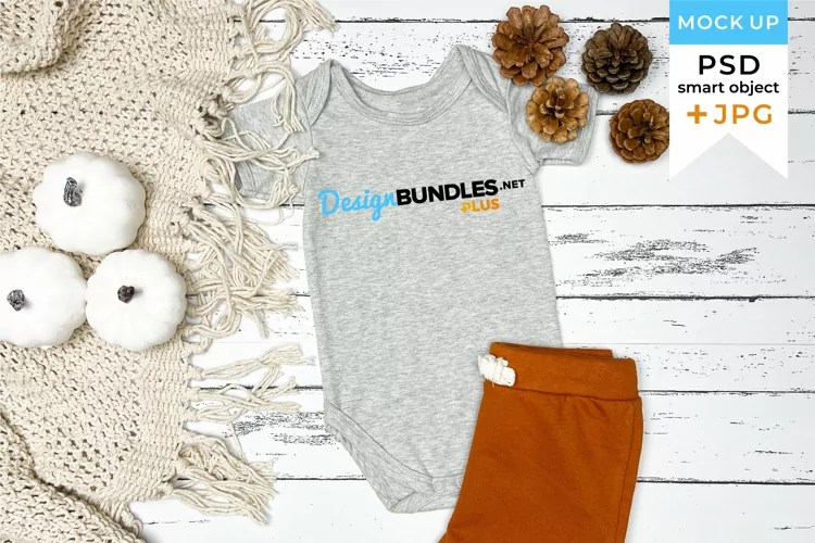 Gray bodysuit mockup Autumn | SVG thanksgiving mockup kids