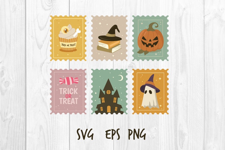 Halloween Postage Stamp svg png eps
