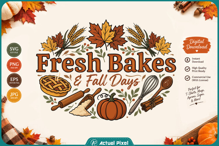 Fall Kitchen Quotes SVG PNG example image 1