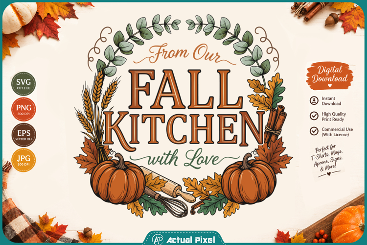Fall Kitchen Quotes SVG PNG