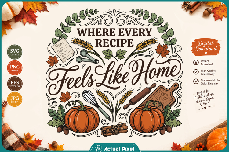 Fall Kitchen Quotes SVG PNG