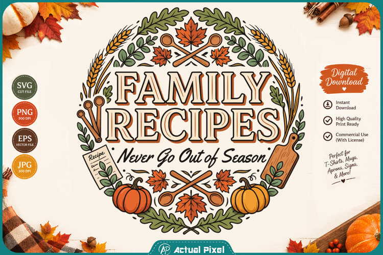 Fall Kitchen Quotes SVG PNG example image 1