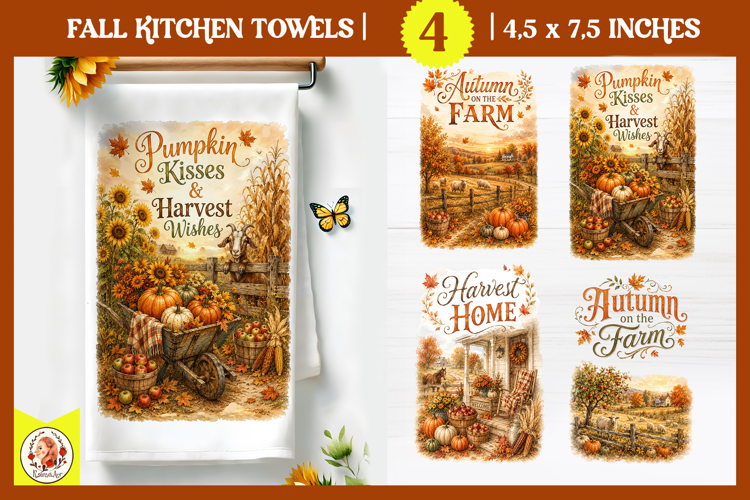 Harvest Farm Fall Rustic Kitchen Towel