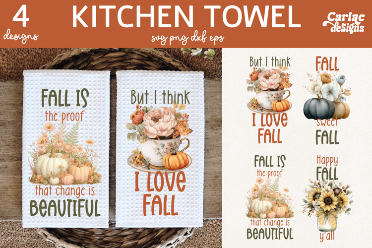 Fall Kitchen Towel Sublimation, Kitchen Towel Sublimation