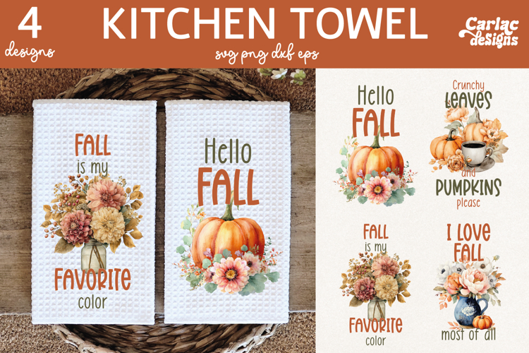 Fall Kitchen Towel Sublimation, Kitchen Towel Sublimation