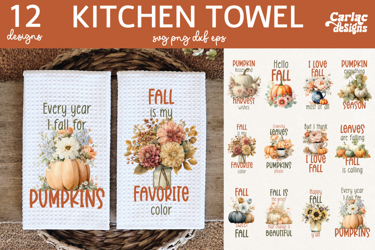 Fall Kitchen Towel Sublimation Bundle