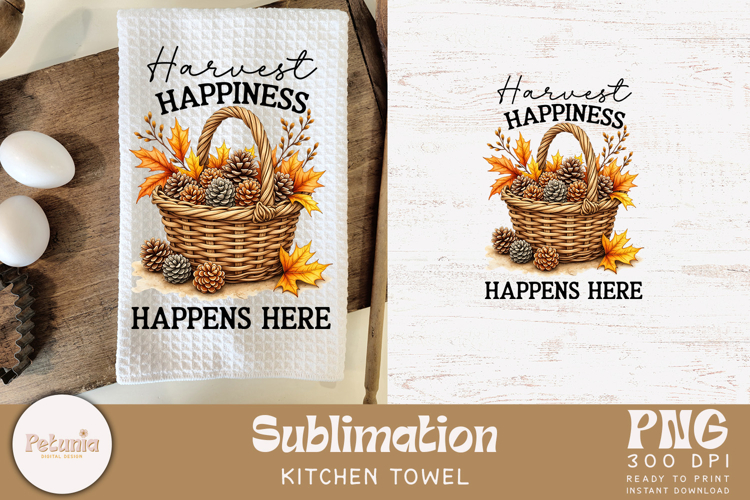 Fall Kitchen Towel | Farmhouse Kitchen Towel Sublimation PNG