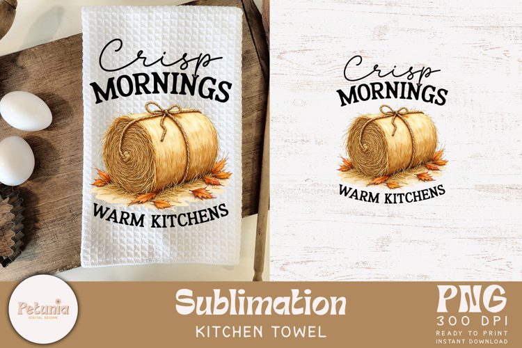 Fall Kitchen Towel | Farmhouse Kitchen Towel Sublimation PNG