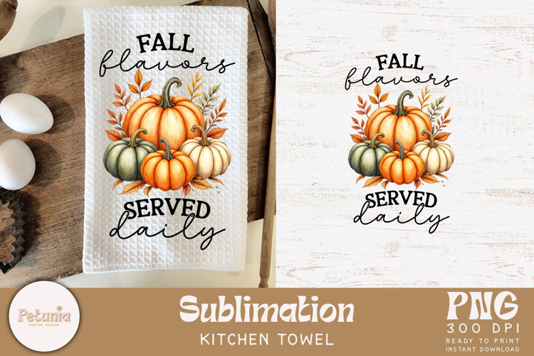 Fall Kitchen Towel | Farmhouse Kitchen Towel Sublimation PNG