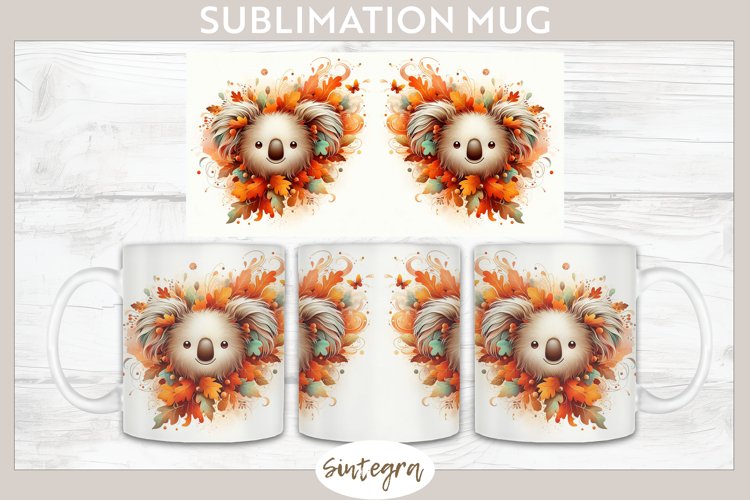Fall Koala Animal v8 Mug Wrap Sublimation