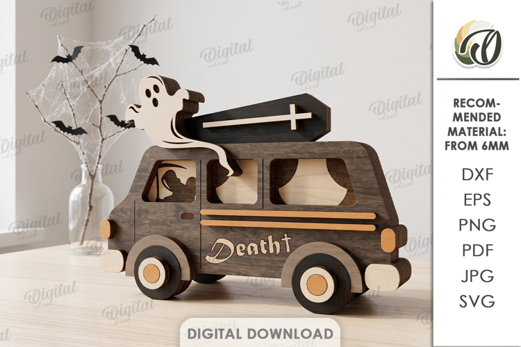 Halloween Layered Car Laser Cut. Standing Decor SVG