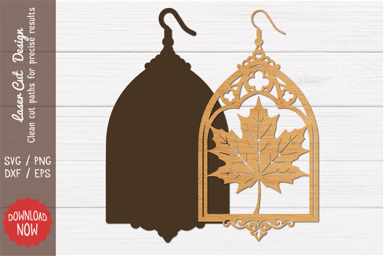 Fall Leaf Arch Earring SVG example image 1