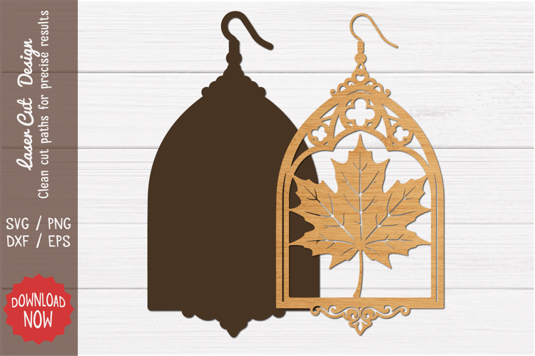 Fall Leaf Arch Earring SVG