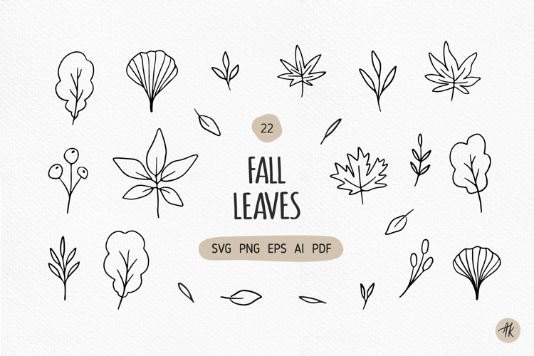 Fall Leaves SVG Bundle, Autumn Clipart PNG, Maple Leaf SVG