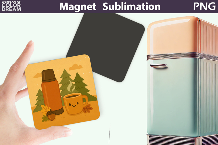 Autumn Thermos and Mug Magnet | Fall Camping Sublimation