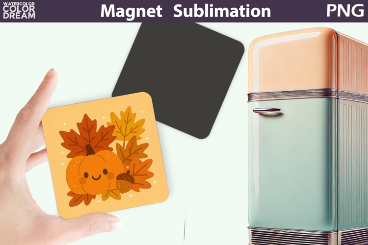 Smiling Pumpkin Magnet | Autumn Acorn Sublimation