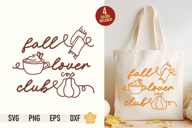 Fall Lover Club SVG PNG, Fall Cut File, Autumn Quotes