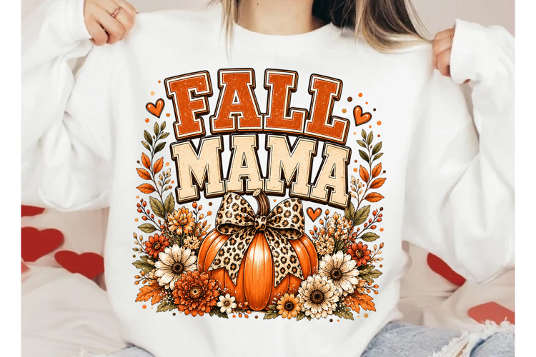 Fall Mama PNG Pumpkin Bow