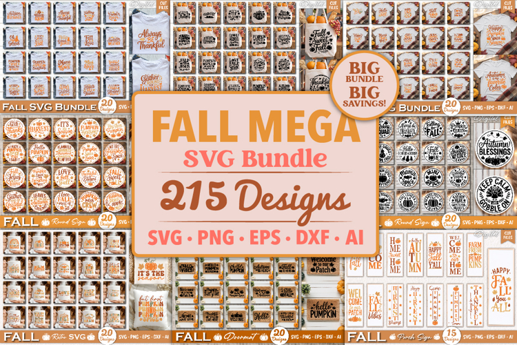 Fall Mega SVG Bundle | Farmhouse Autumn Big SVG Bundle