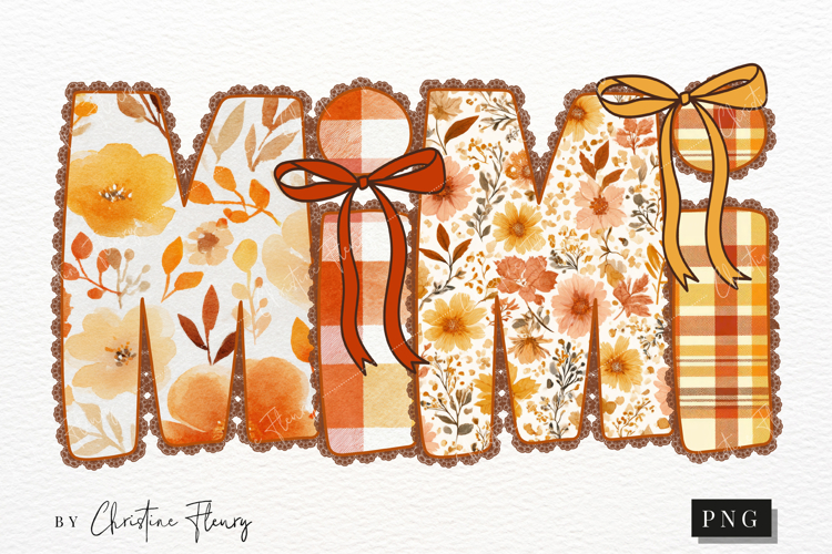 Preppy Floral Fall Mimi PNG