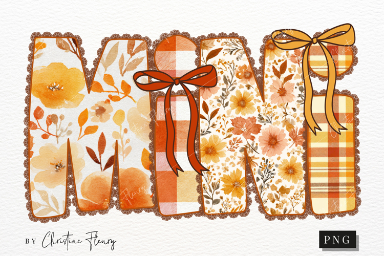 Preppy Floral Fall Mini PNG