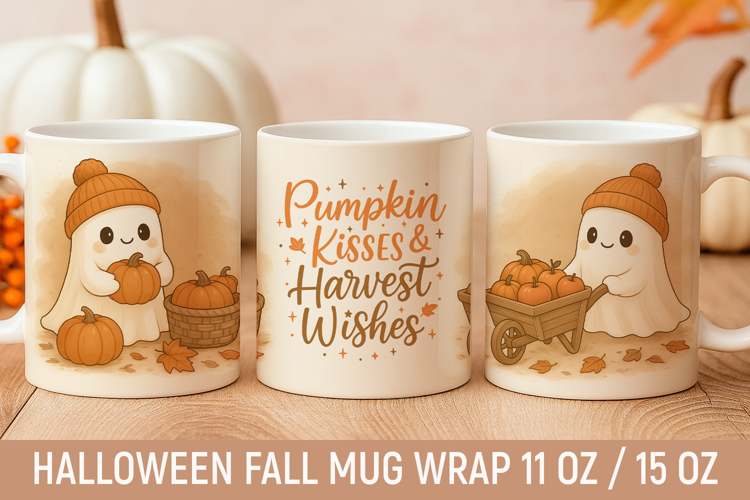 Fall Farmhouse Thanksgiving Mug Wrap Sublimation, Pumpkin