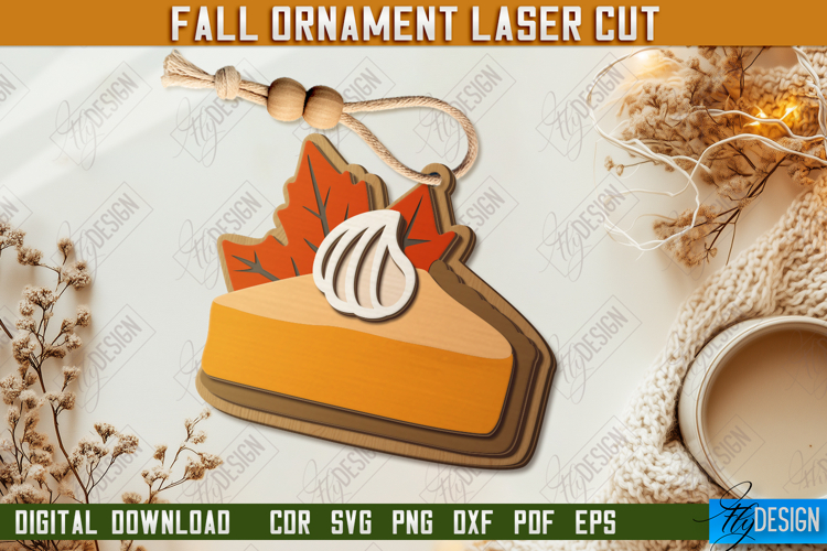 Fall Ornament Laser Cut Design, Autumn Hanging Sign SVG