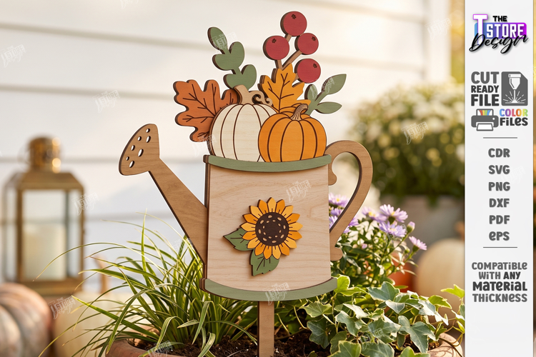 Fall Plant Stakes Laser Cut | Autumn Plant Stake | Garden