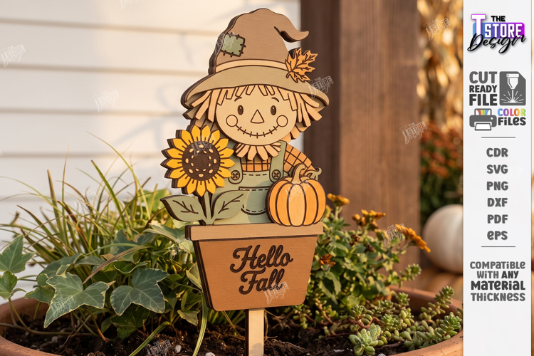 Fall Plant Stakes Laser Cut | Autumn Plant Stake | Garden