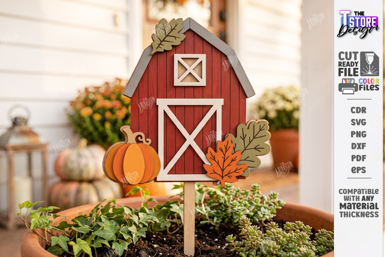 Fall Plant Stakes Laser Cut | Autumn Plant Stake | Garden