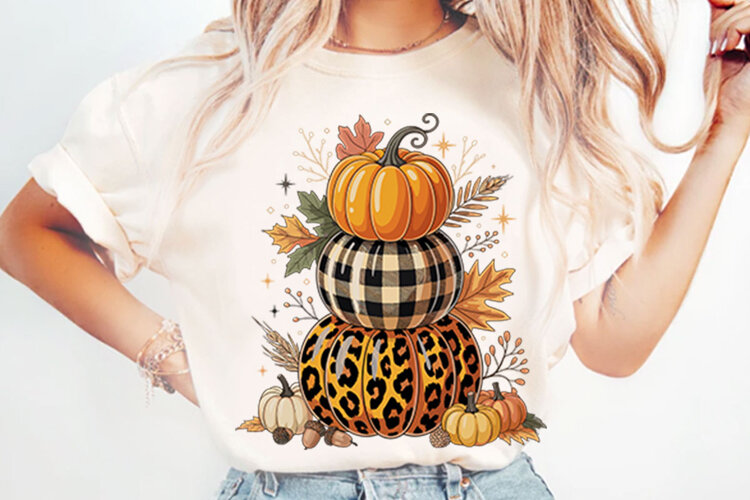 Fall Pumpkin Leopard PNG Designs example image 1